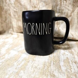 Rae Dunn Black 'Morning' Mug